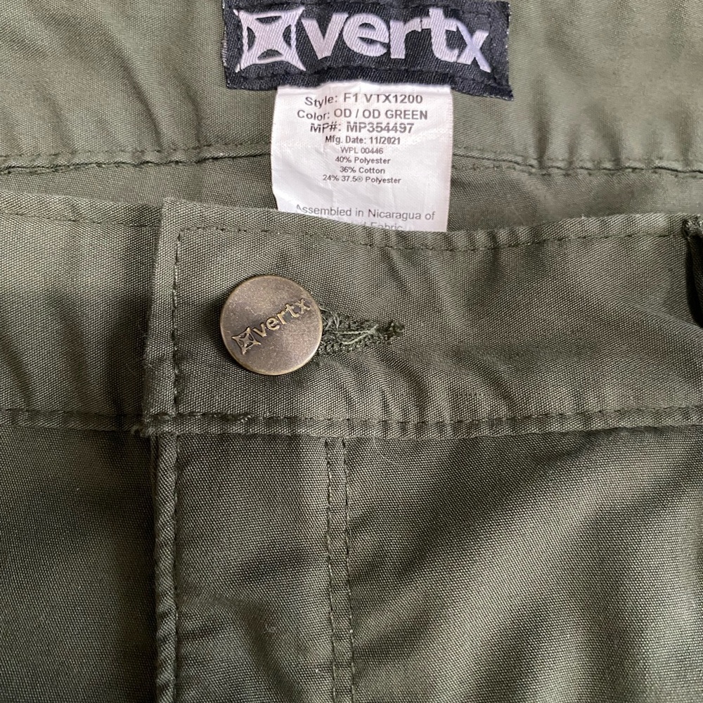 Vertx Green Cargo Pants Durable Cotton Blend